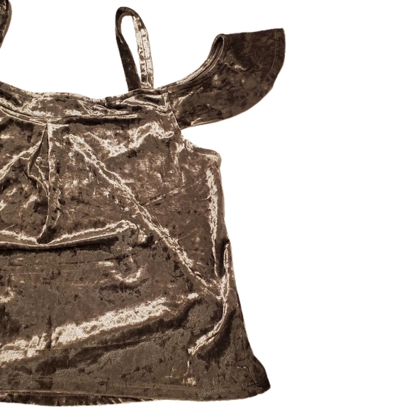 Bagatelle Crushed Velvet Cold Shoulder Top - Picture 7 of 13